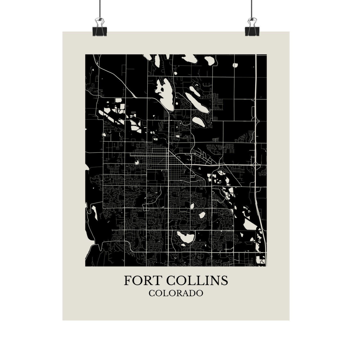 Fort Collins Colorado Map Print