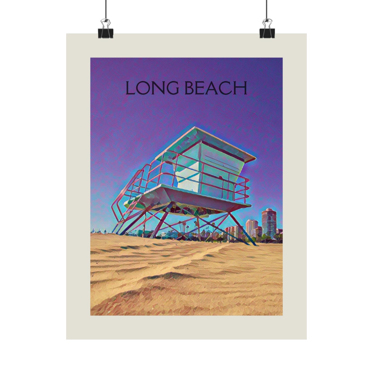 Long Beach California City Painting Poster