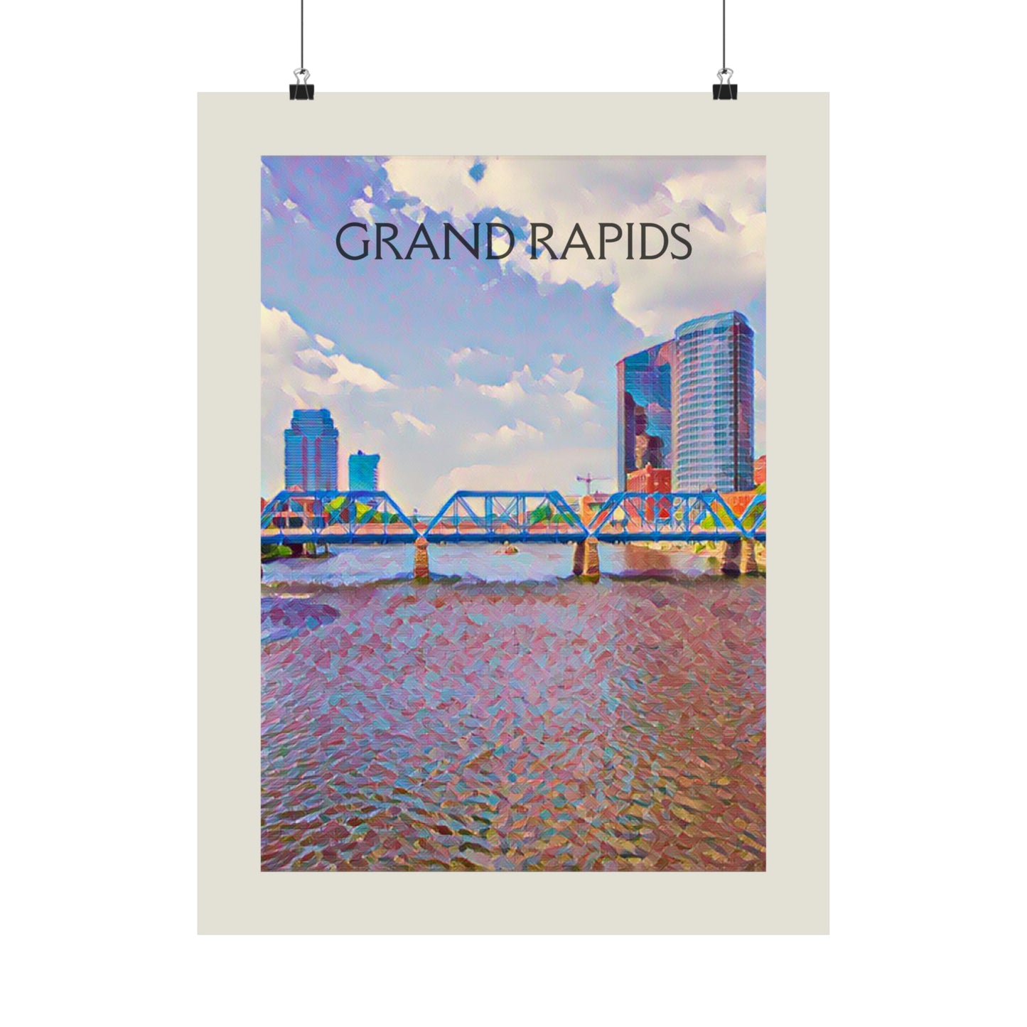 Grand Rapids Michigan City Painting Poster