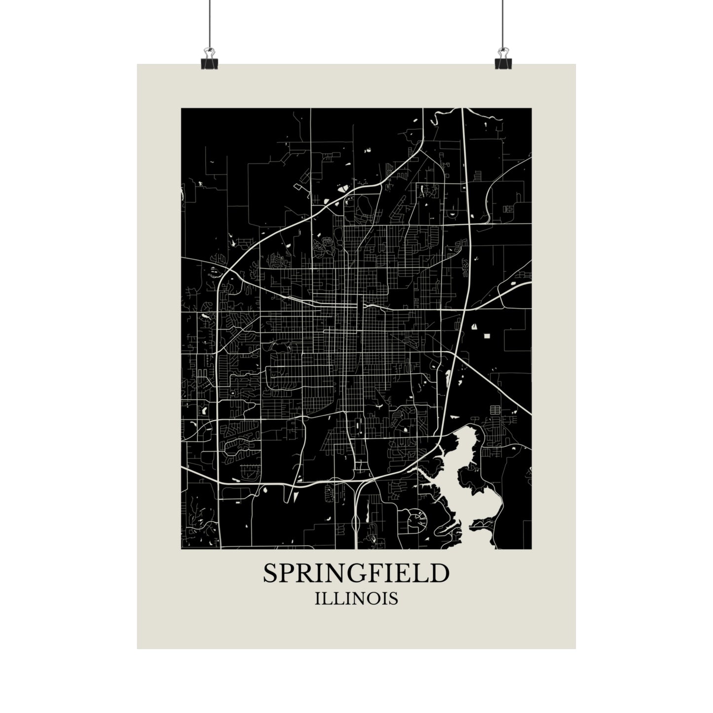 Springfield Illinois Map Print