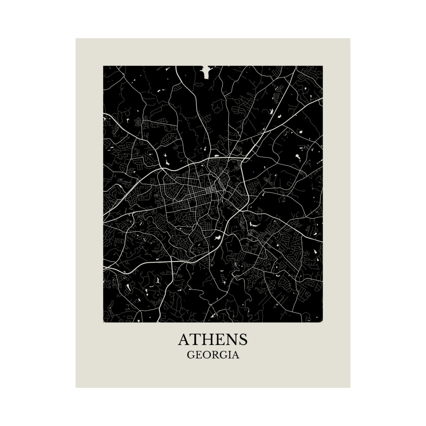 Athens Georgia Map Print