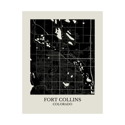 Fort Collins Colorado Map Print