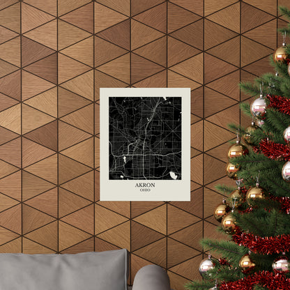 Akron Ohio Map Print