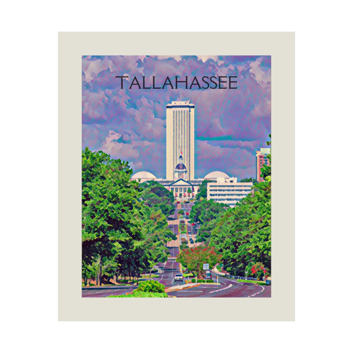 Tallahassee Florida City Painting Poster