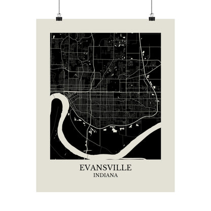 Evansville Indiana Map Print