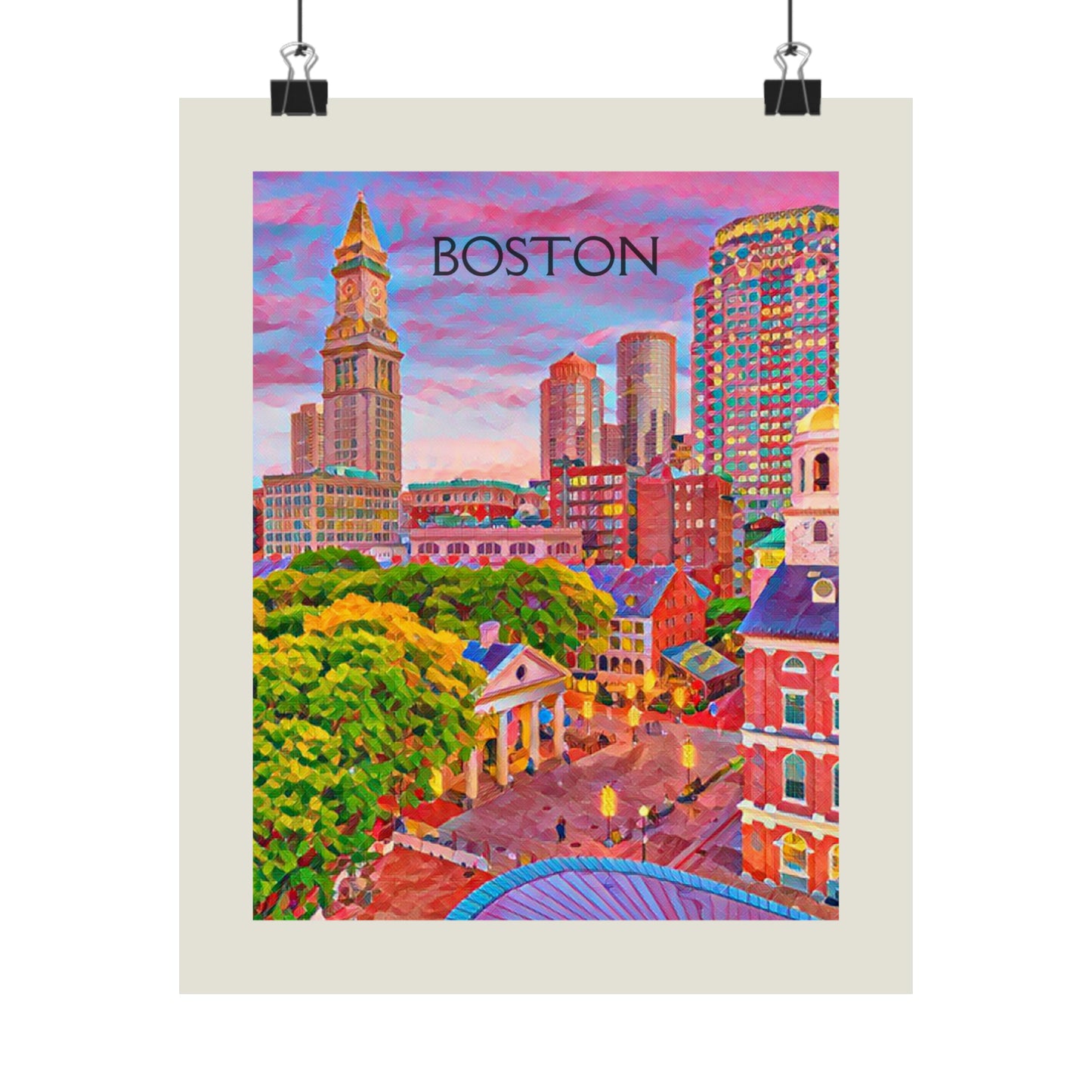 Boston Massachusetts City Painting Poster