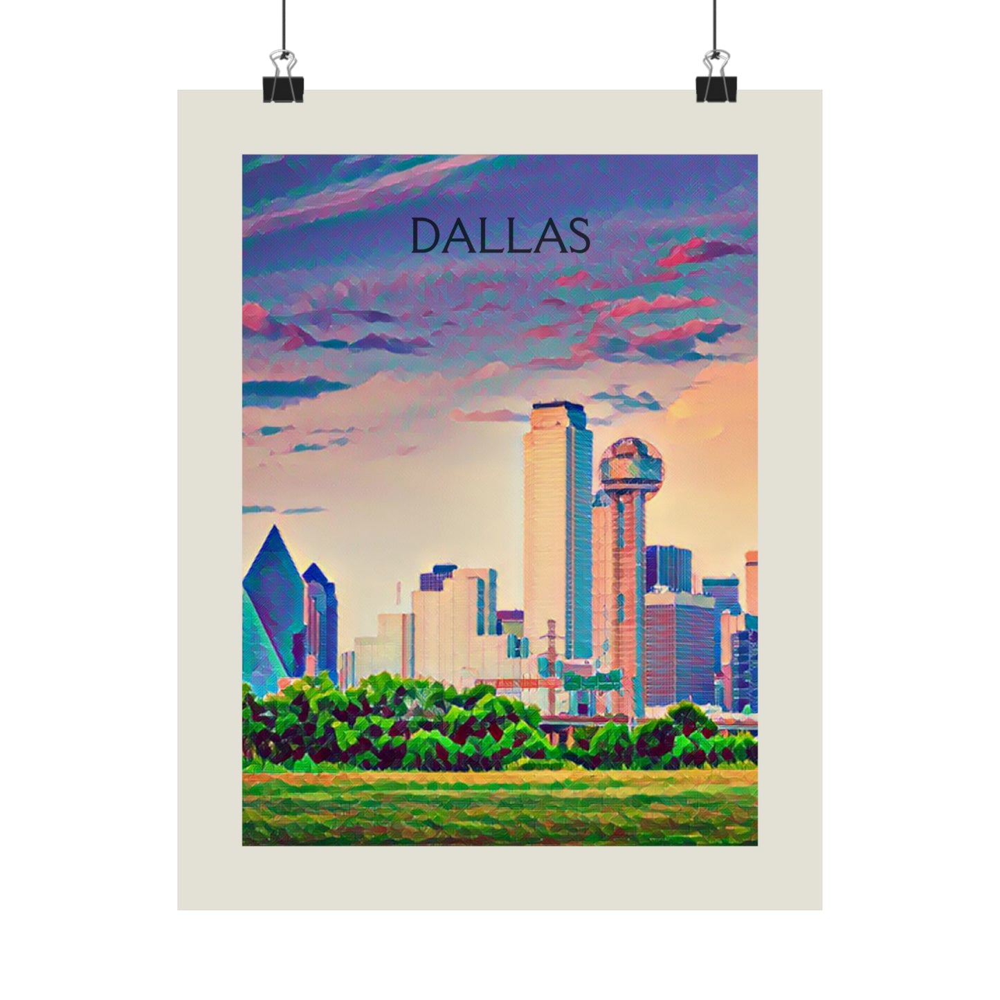 Dallas Texas City Painting Poster