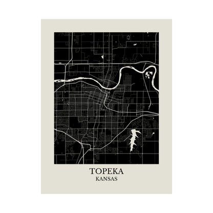 Topeka Kansas Map Print