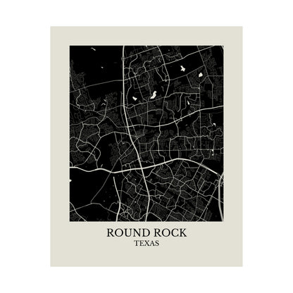 Round Rock Texas Map Print