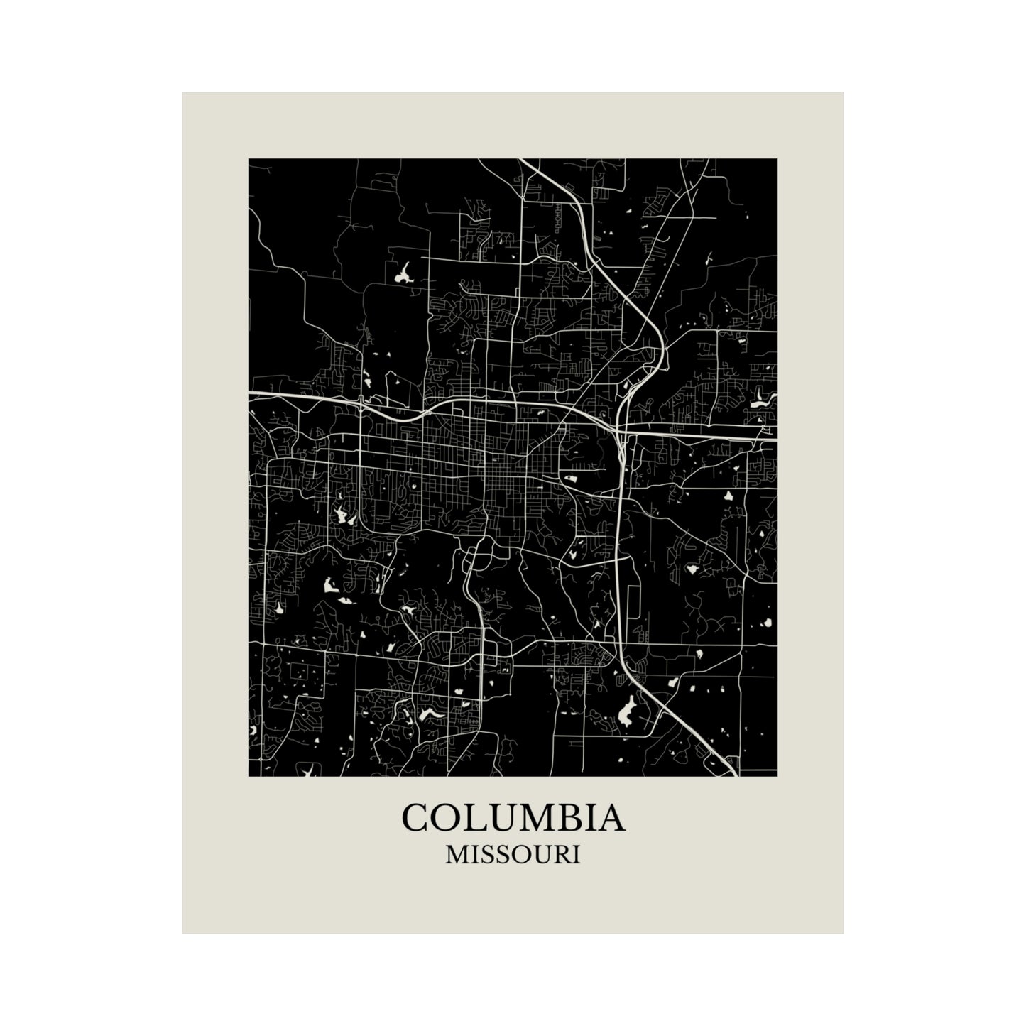 Columbia Missouri Map Print