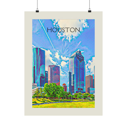 Houston Texas City Painting Poster