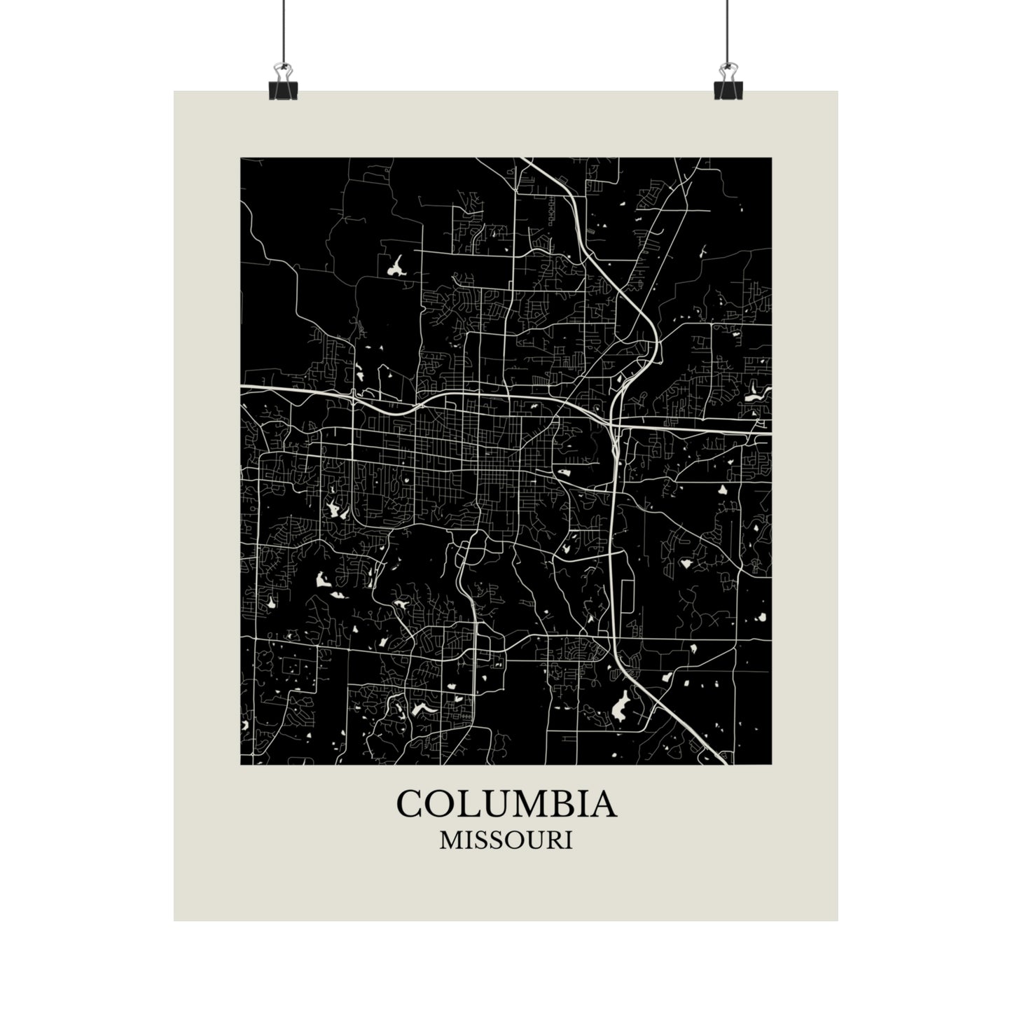 Columbia Missouri Map Print