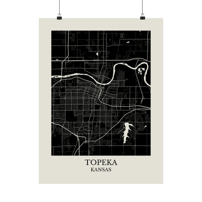 Topeka Kansas Map Print