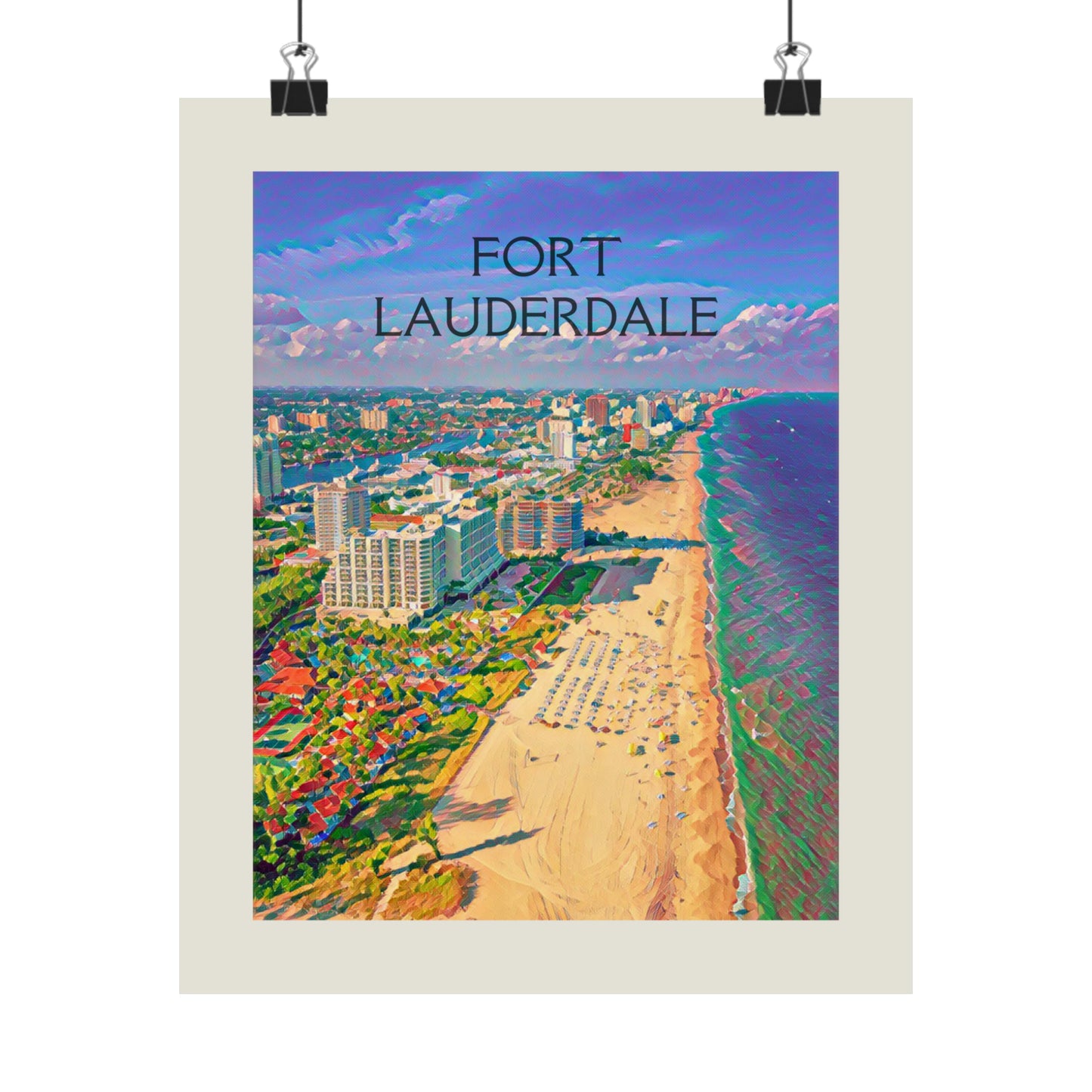 Fort Lauderdale Florida City Painting Poster