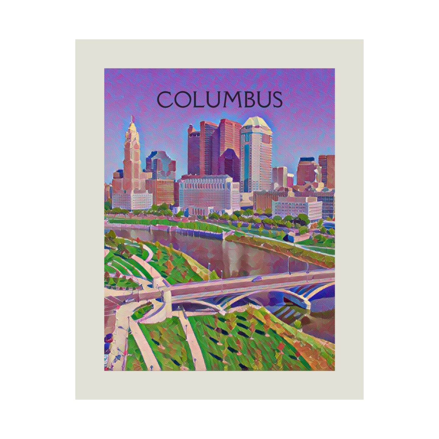 Columbus Ohio City Painting Poster