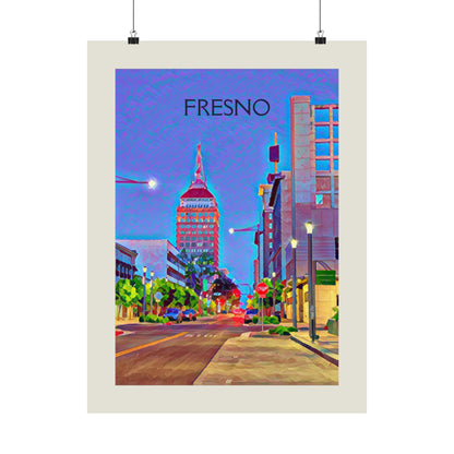 Fresno California City Painting Poster