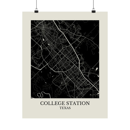 College Station Texas Map Print