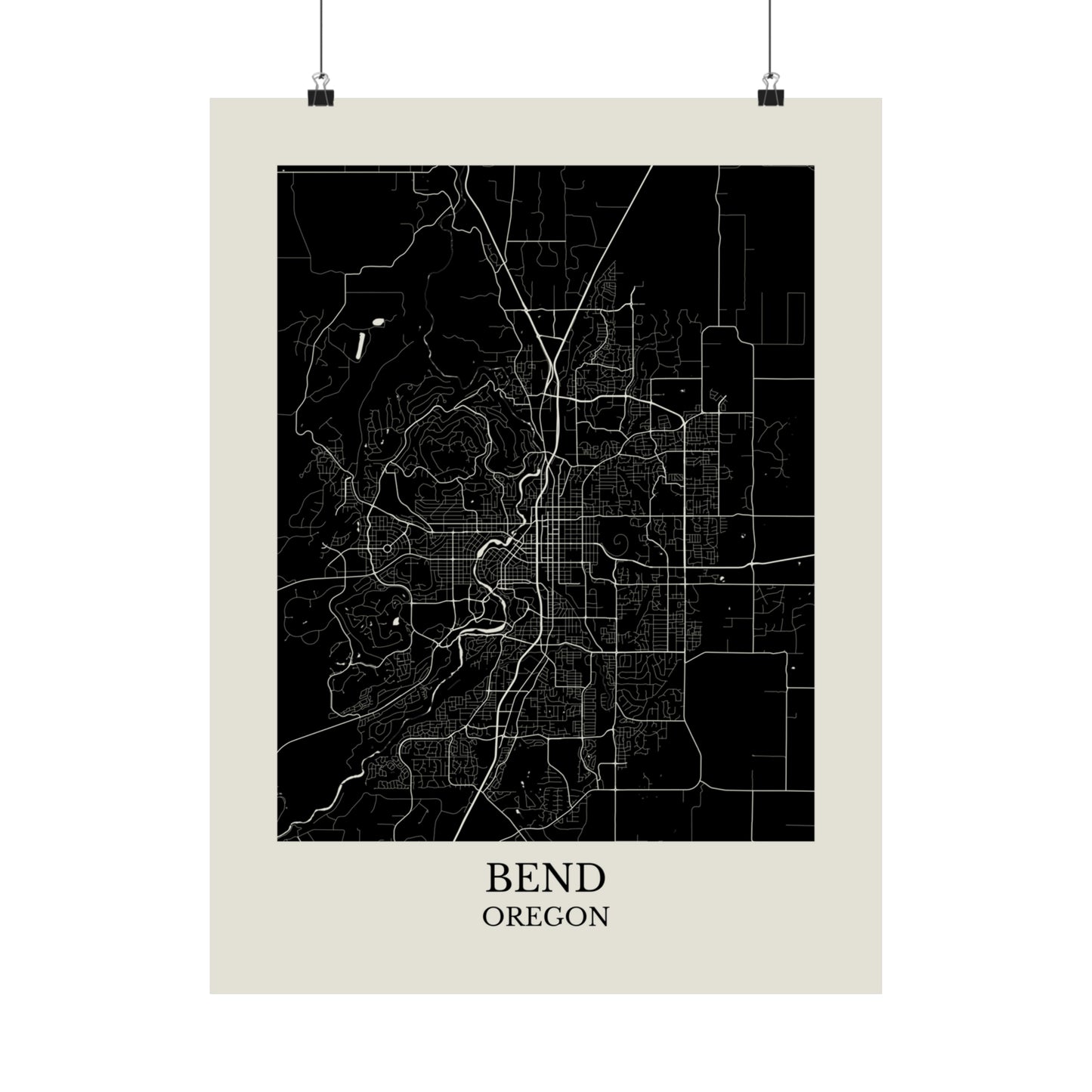 Bend Oregon Map Print