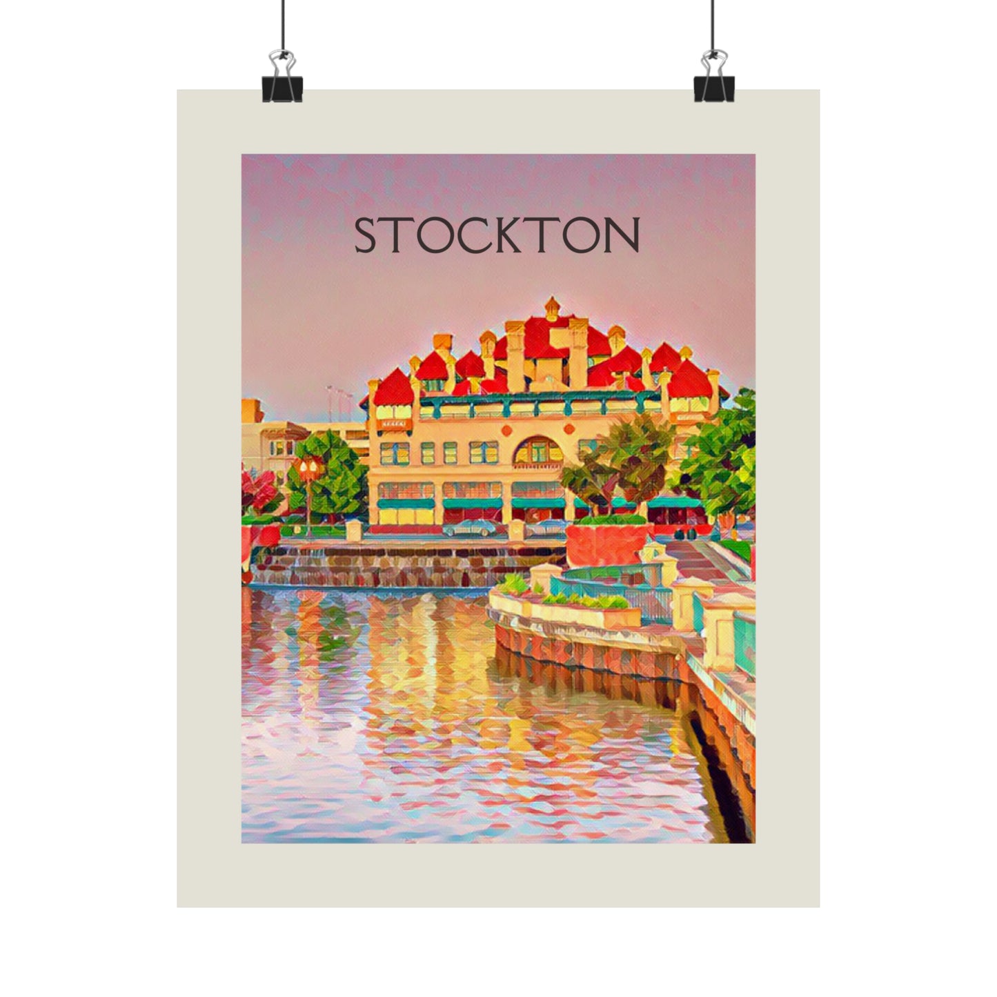 Stockton California City Painting Poster