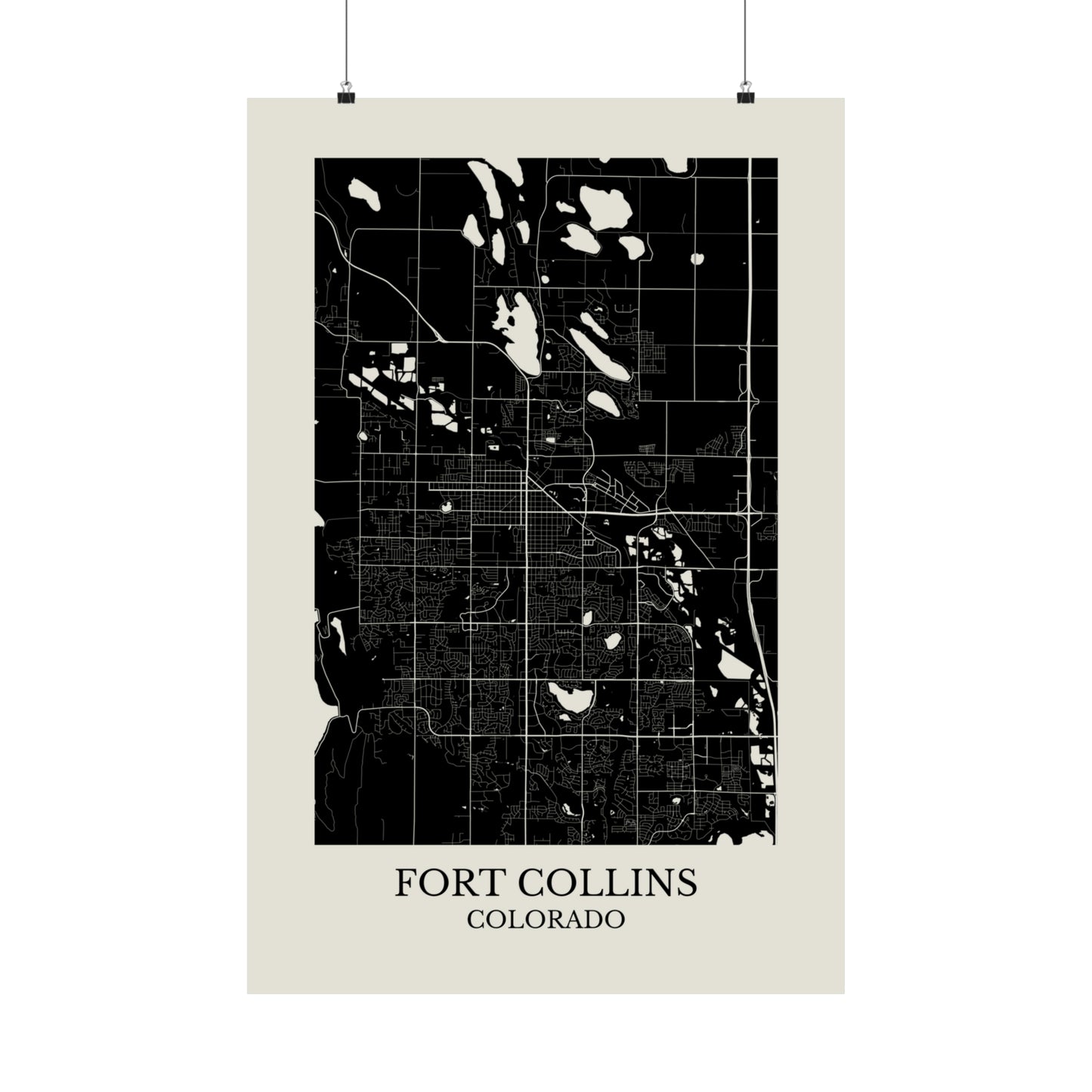 Fort Collins Colorado Map Print