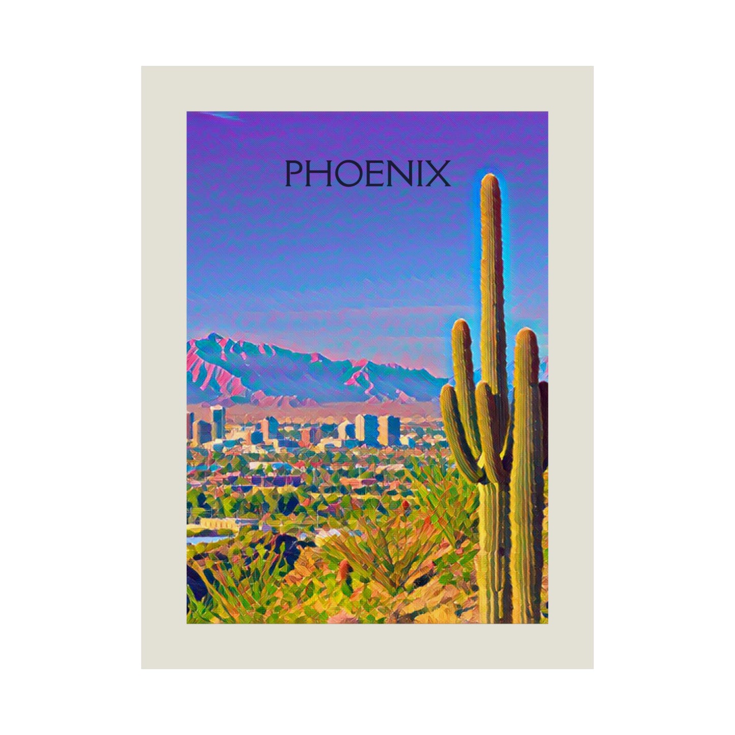 Phoenix Arizona City Painting Poster