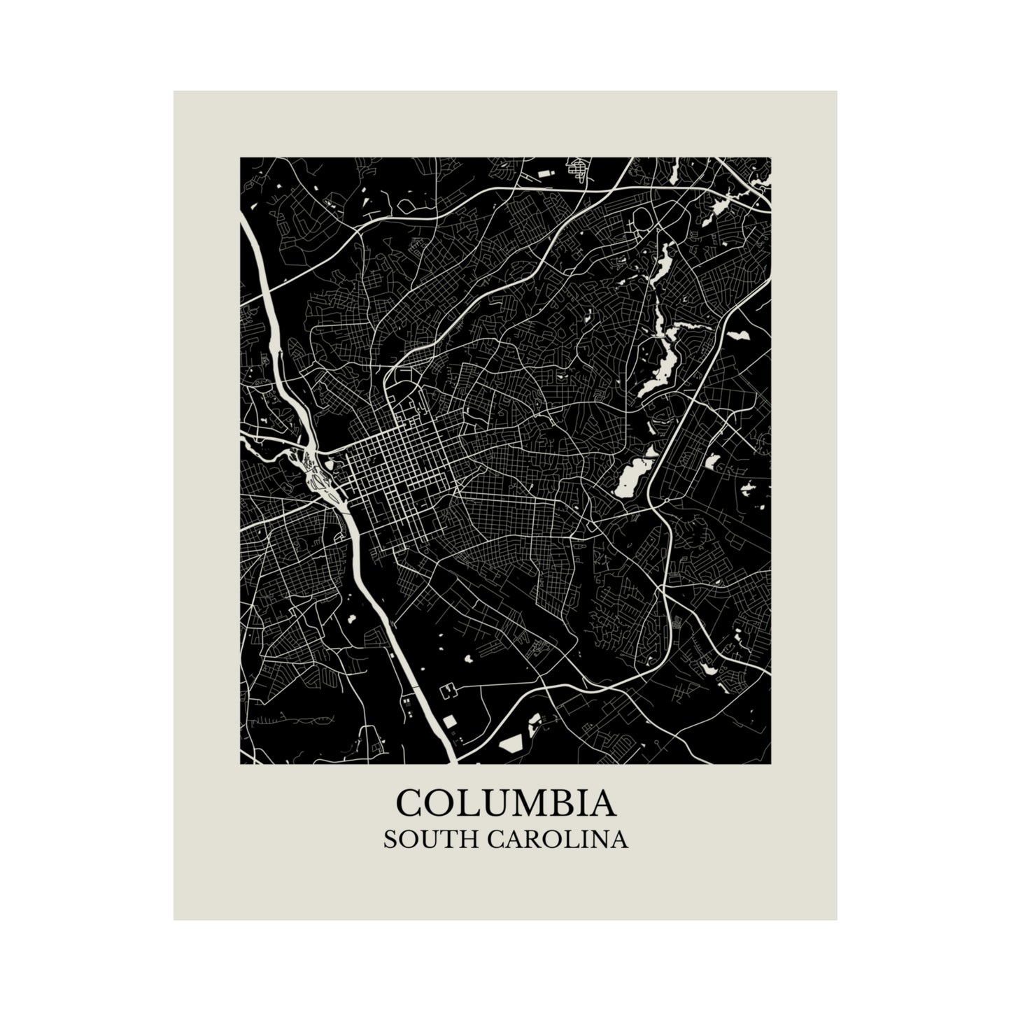 Columbia South Carolina Map Print