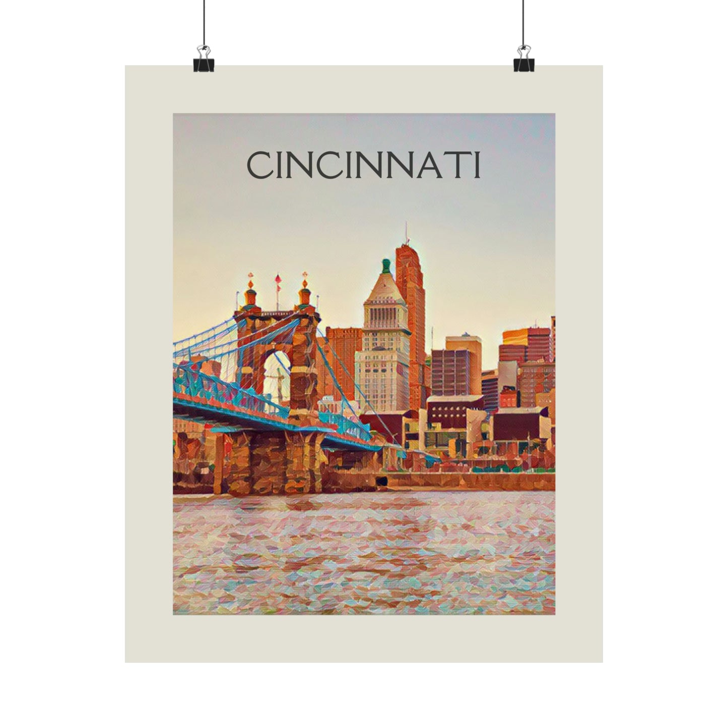 Cincinnati Ohio City Painting Poster