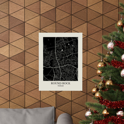 Round Rock Texas Map Print