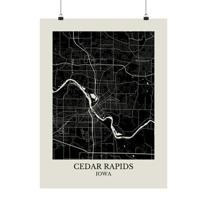 Cedar Rapids Iowa Map Print