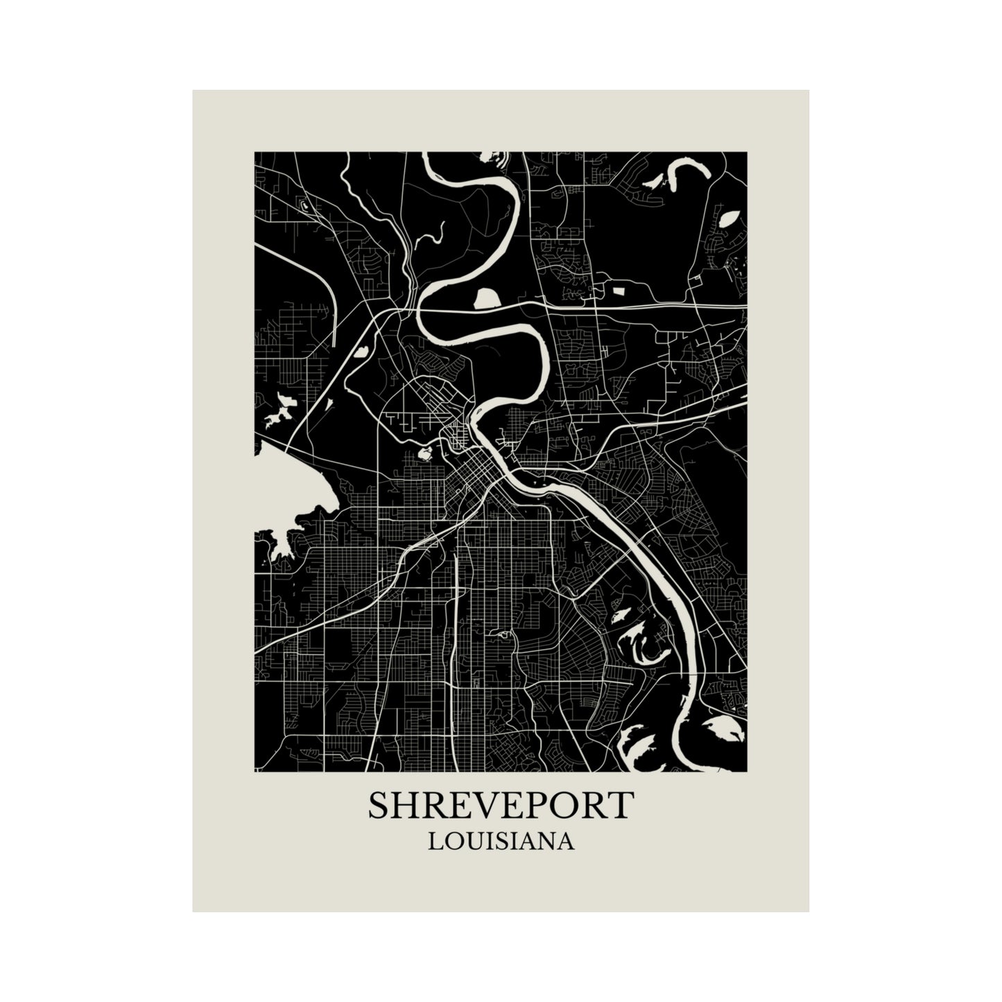 Shreveport Louisiana Map Print