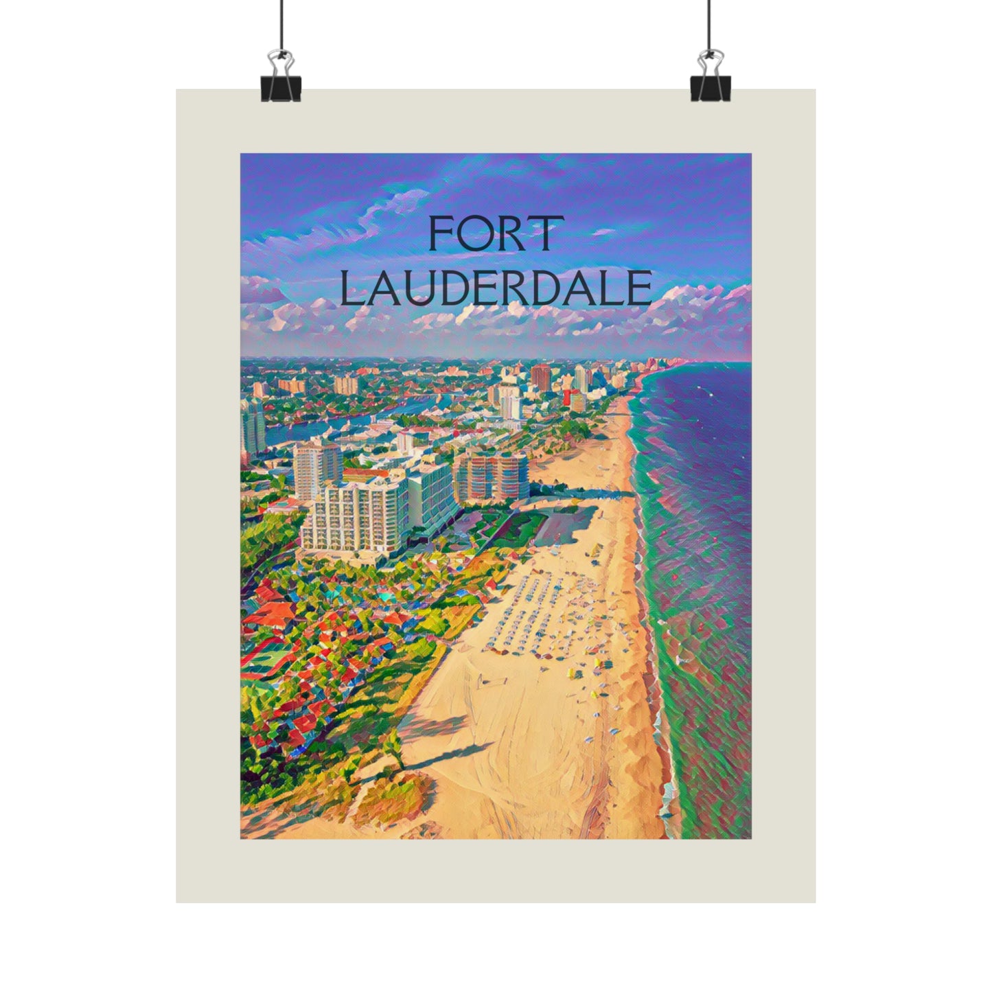 Fort Lauderdale Florida City Painting Poster