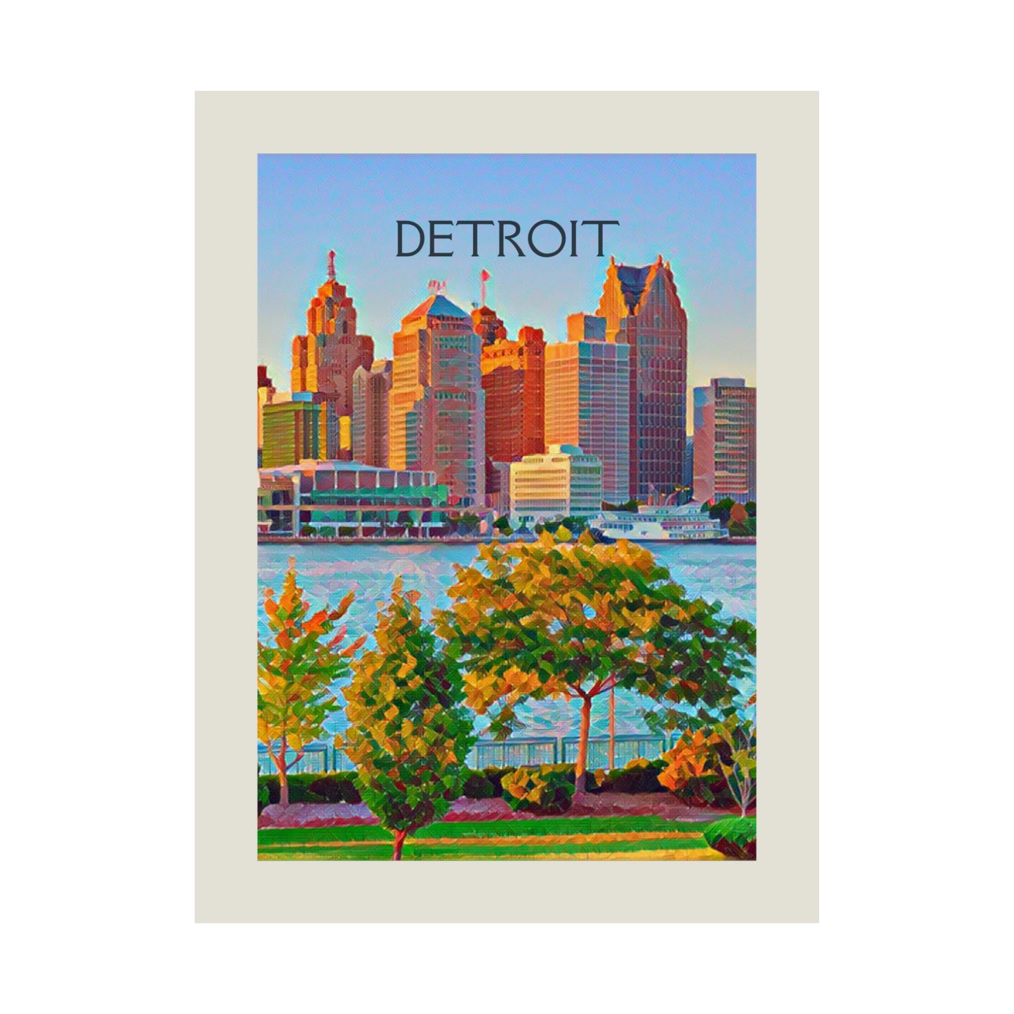 Detroit Michigan City Painting Poster