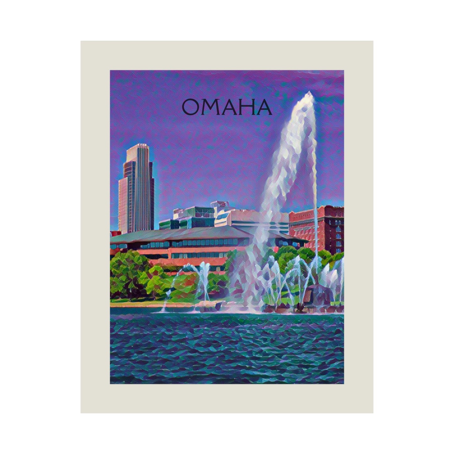 Omaha Nebraska City Painting Poster