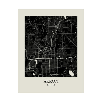 Akron Ohio Map Print