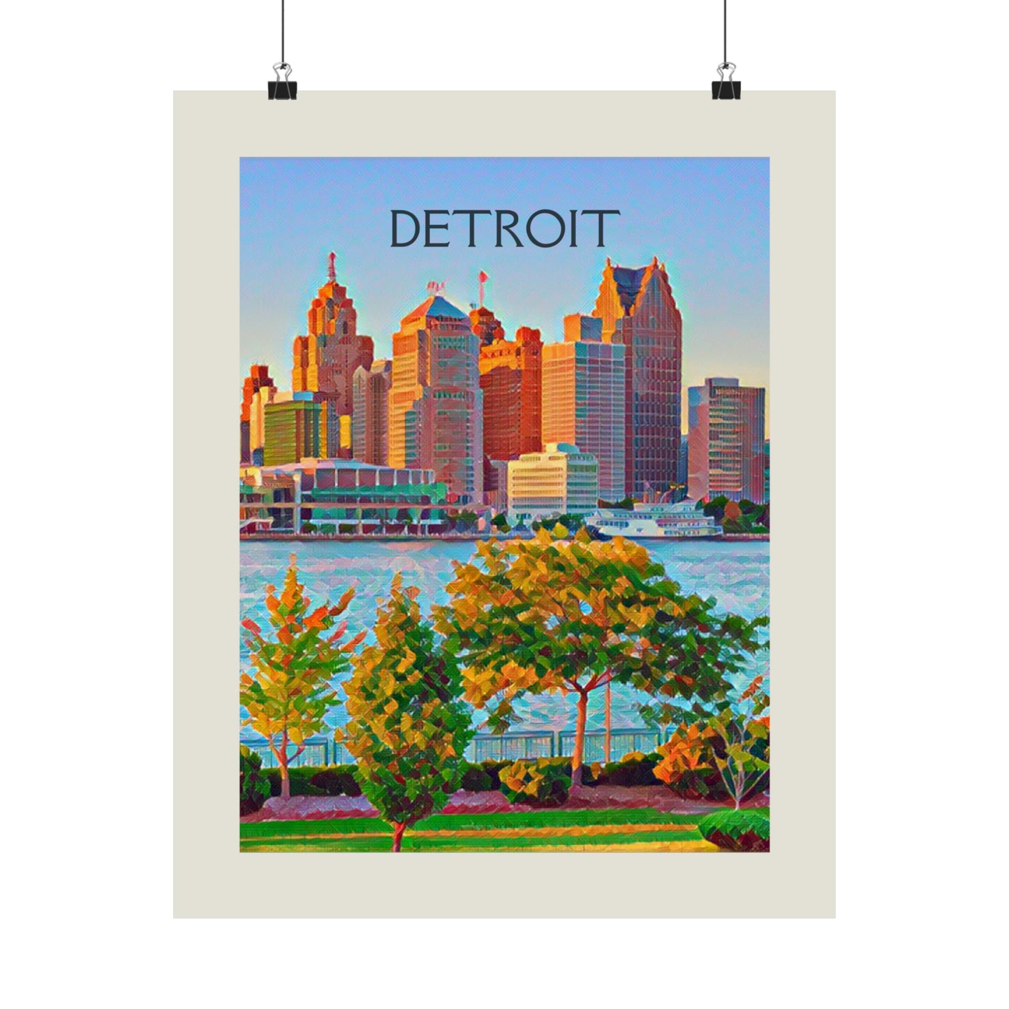 Detroit Michigan City Painting Poster