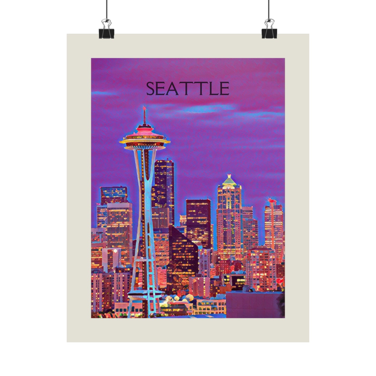 Seattle Washington City Painting Poster