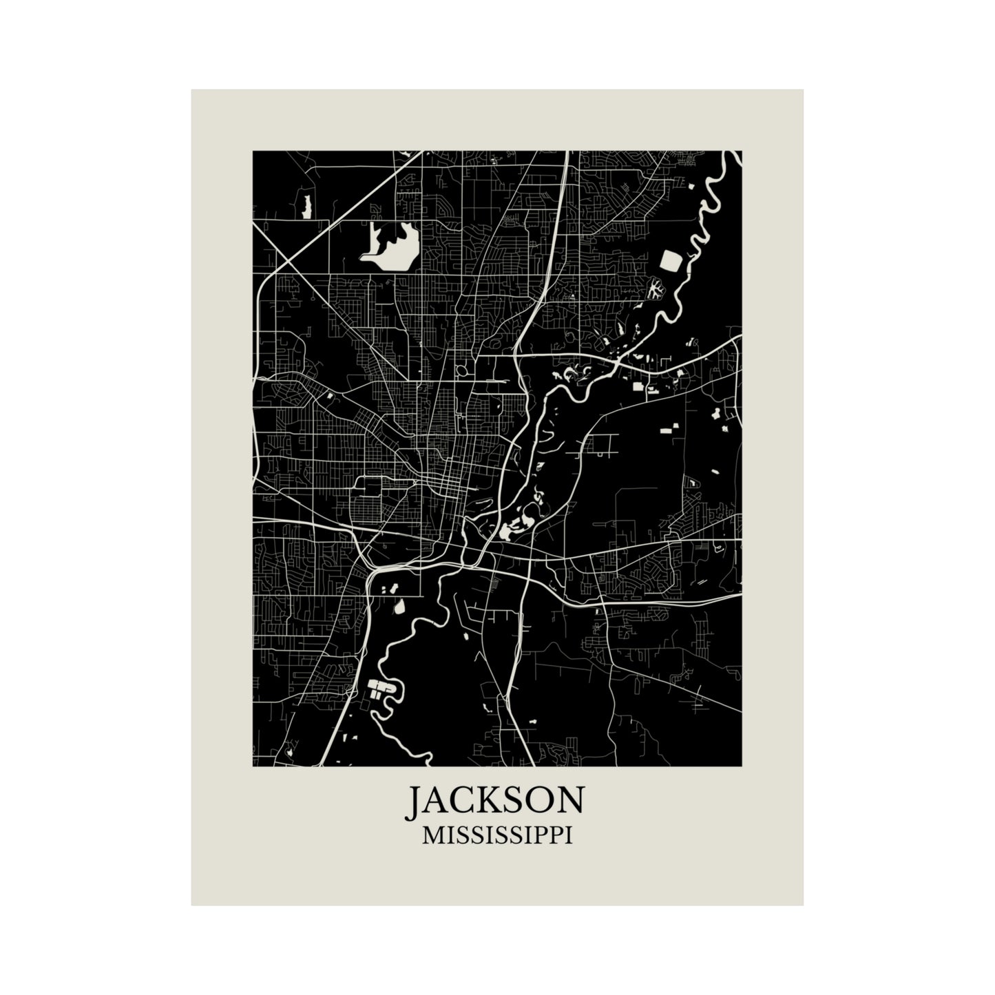 Jackson Mississippi Map Print