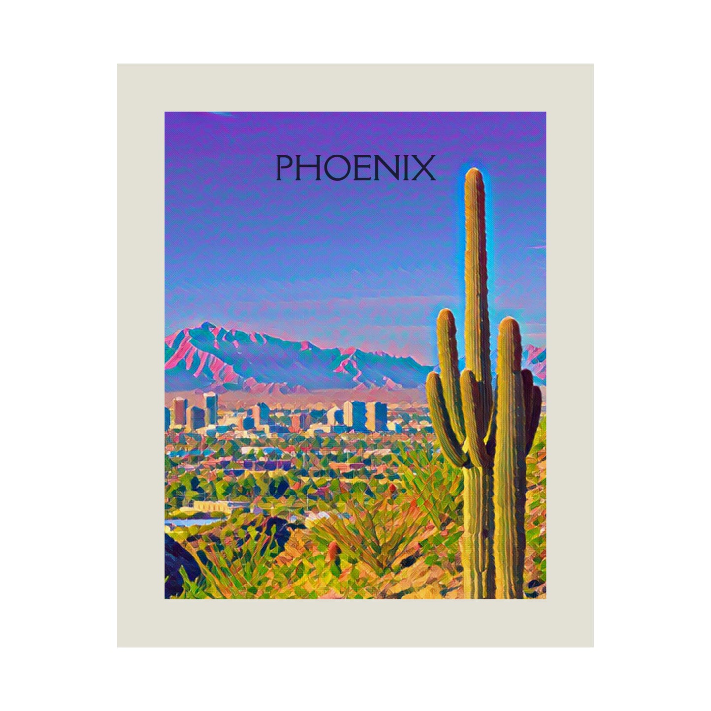 Phoenix Arizona City Painting Poster