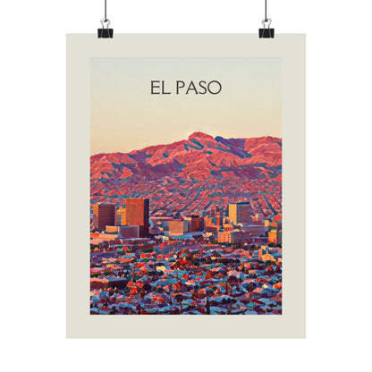 El Paso City Painting Poster