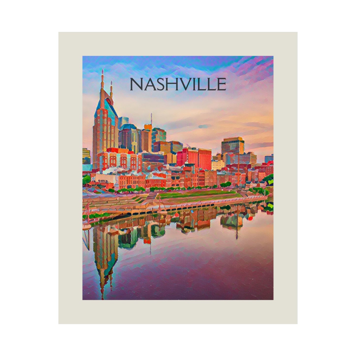 Nashville City Painting Poster