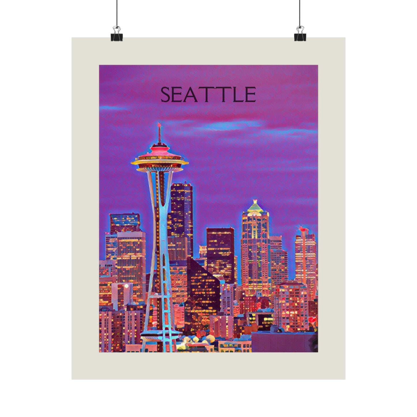 Seattle Washington City Painting Poster