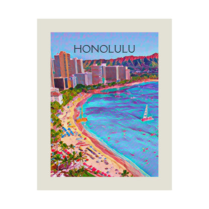 Honolulu Hawaii City Painting Poster