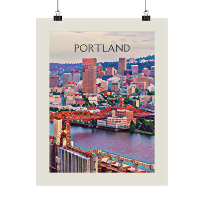 Portland Oregon City Painting Poster