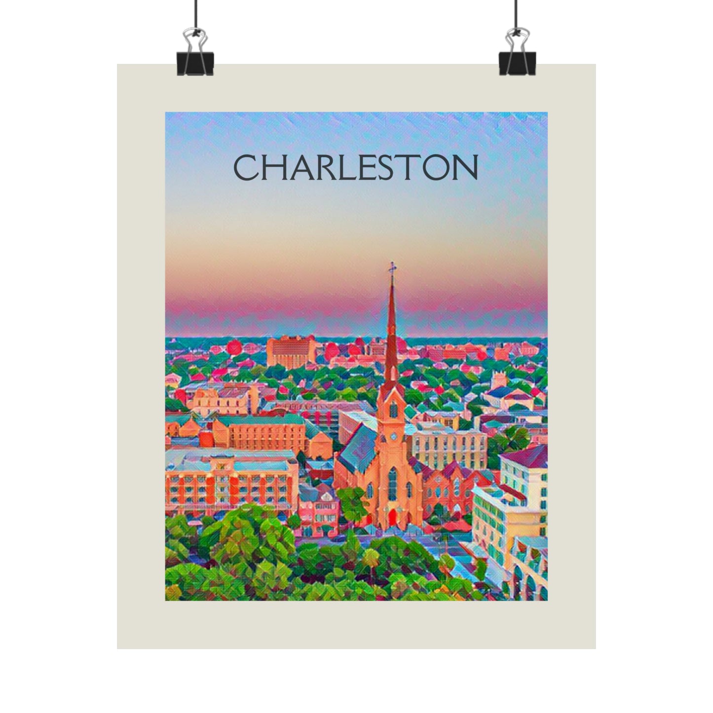 Charleston South Carolina City Painting Poster