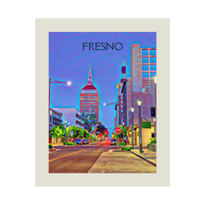 Fresno California City Painting Poster