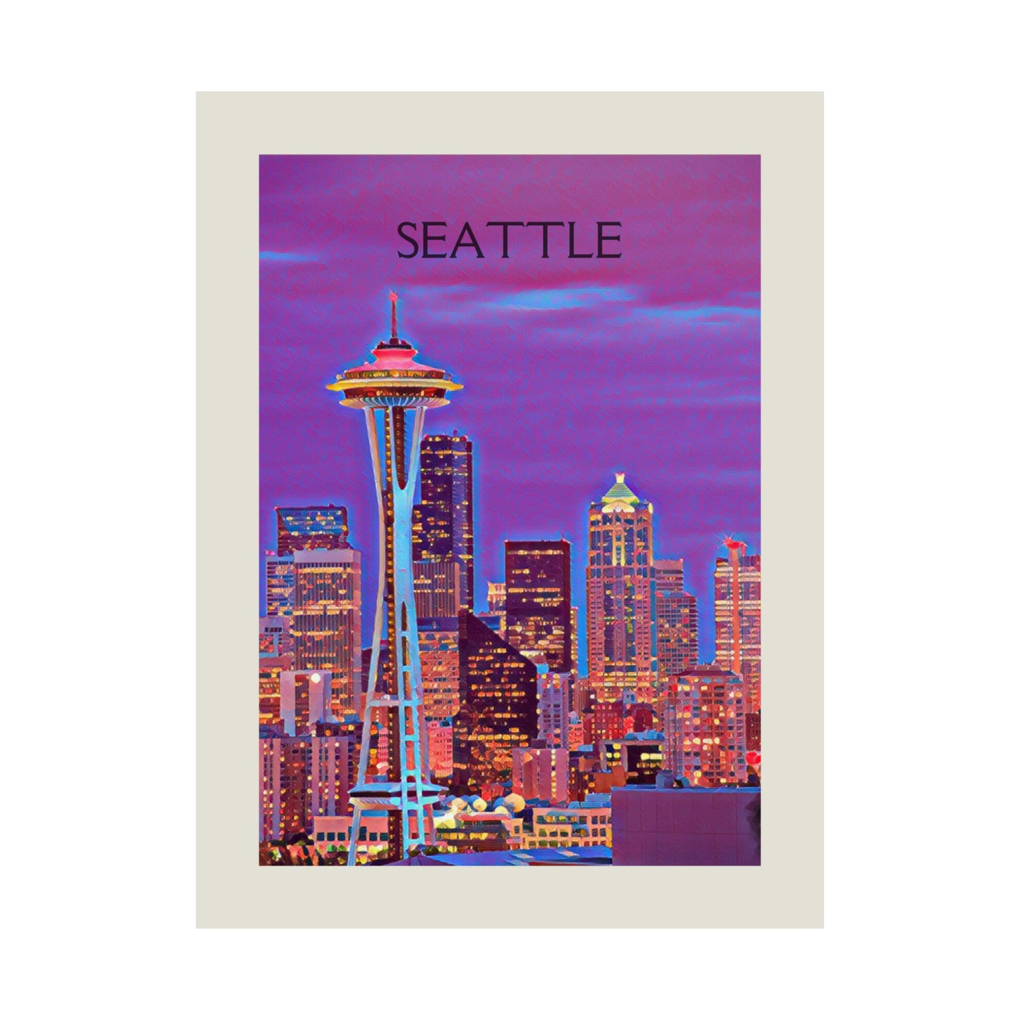 Seattle Washington City Painting Poster