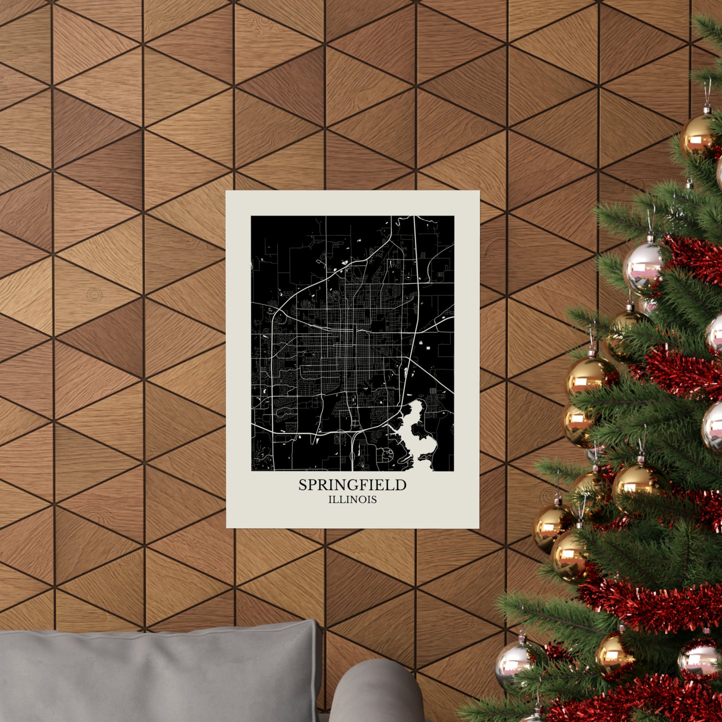 Springfield Illinois Map Print