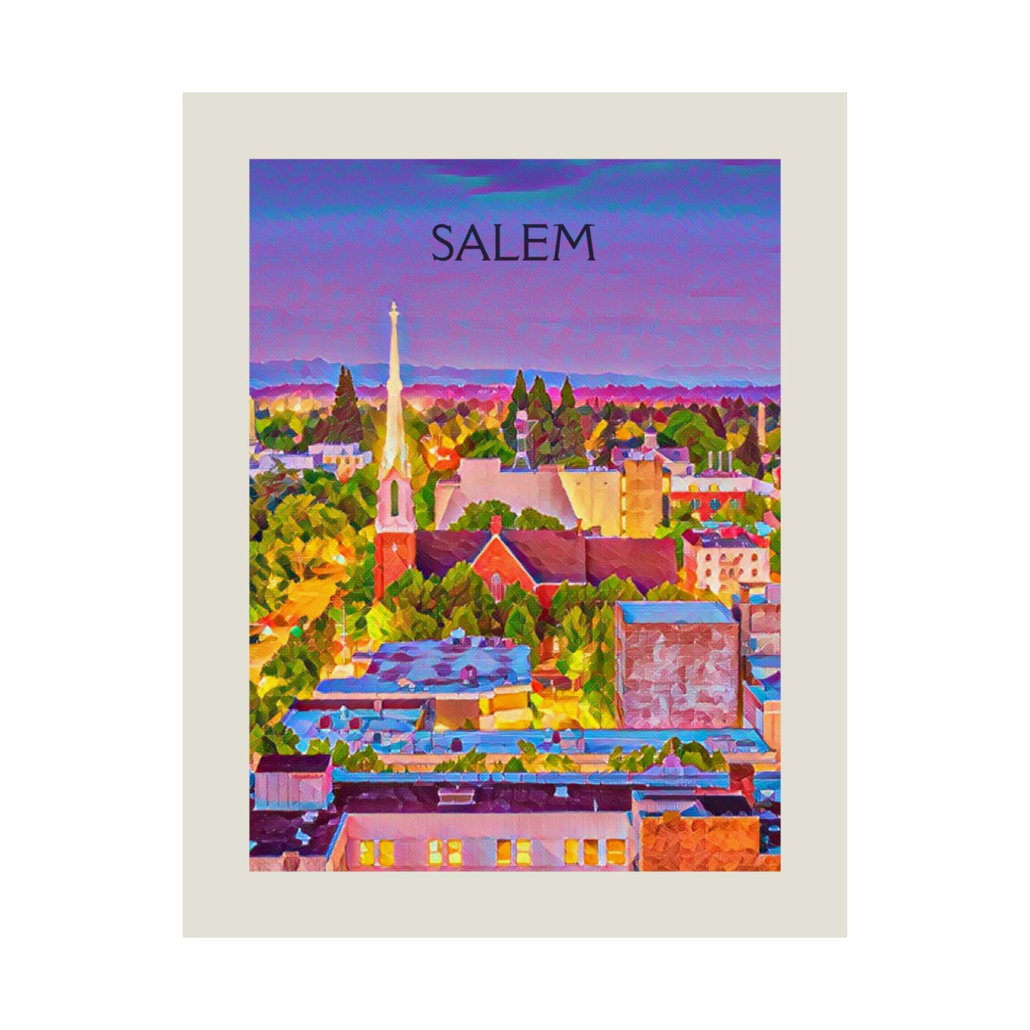 Salem Oregon City Painting Poster