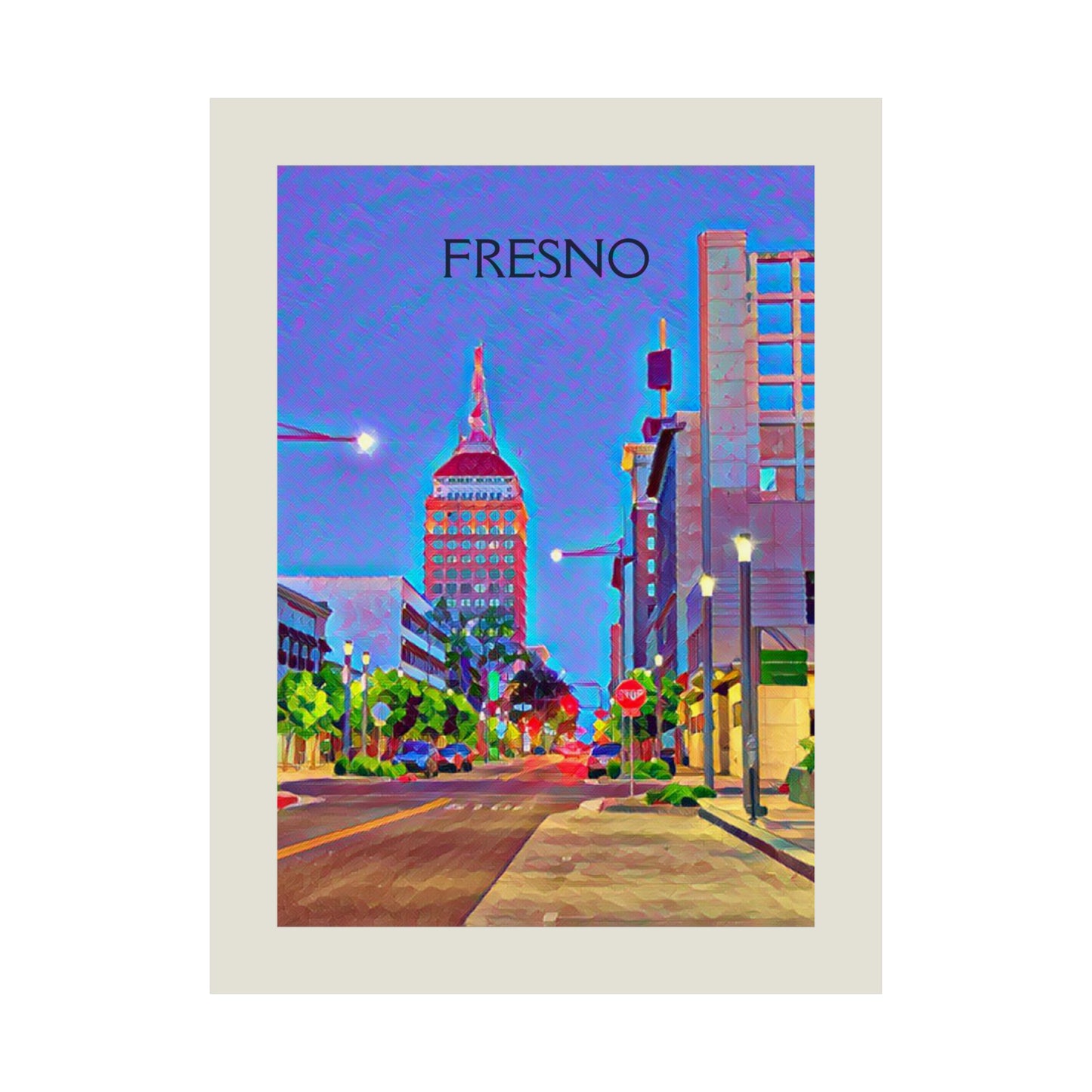 Fresno California City Painting Poster