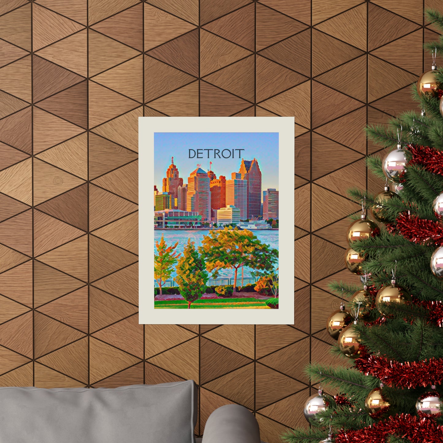 Detroit Michigan City Painting Poster